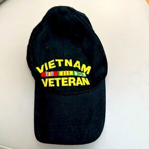 NWOT Vietnam Vet ballcap. Embroidered with velcro hook and eye. NAM on back.